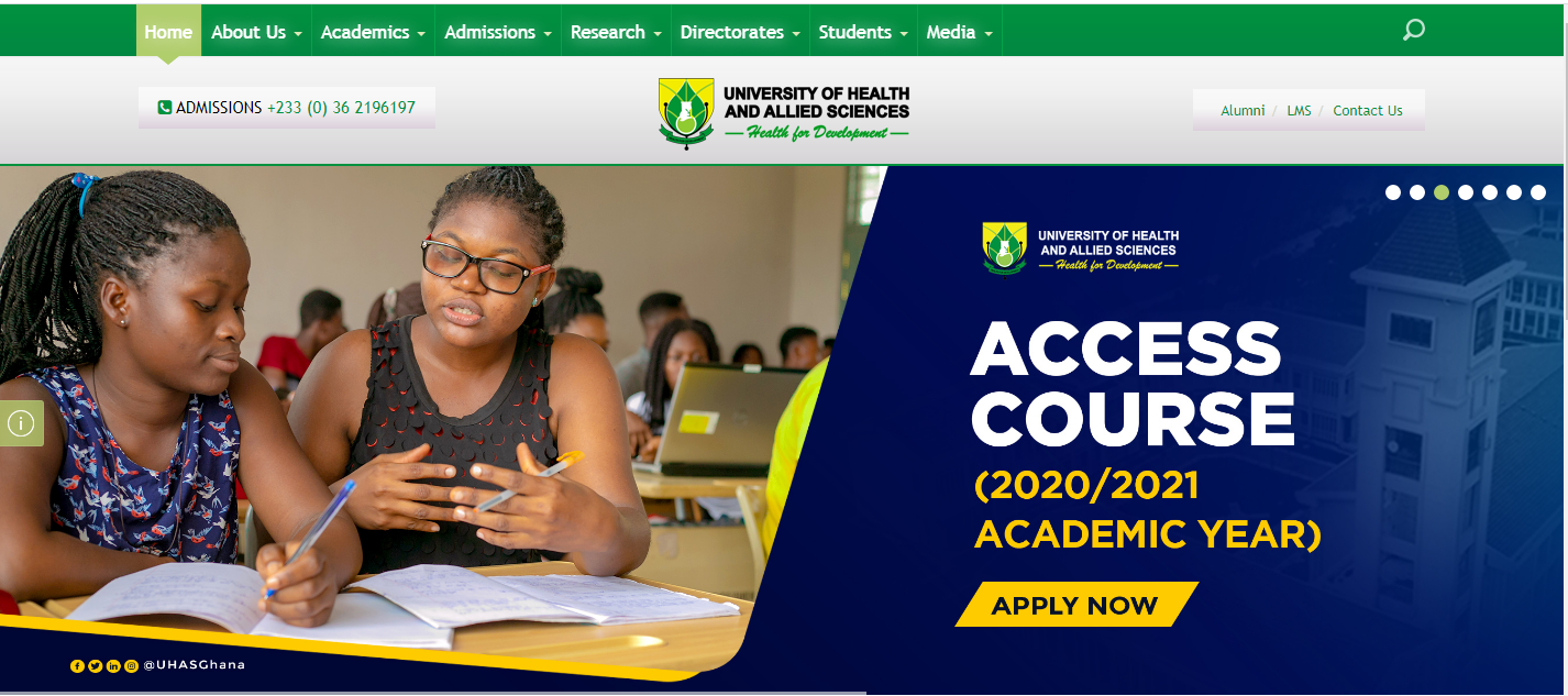 UHAS Access Course Admission Forms 2021- 2022