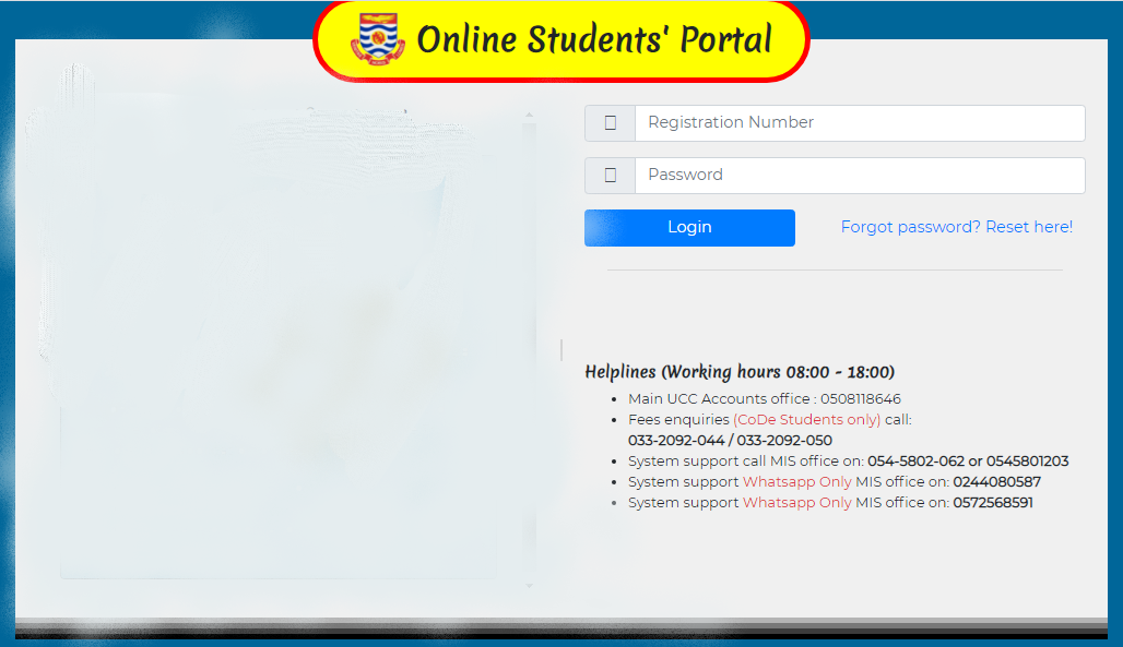 How to Recover UCC Student Portal Password